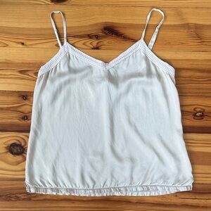 Rebecca Taylor Light Pink Cream Silk Camisole Top with lace size Small